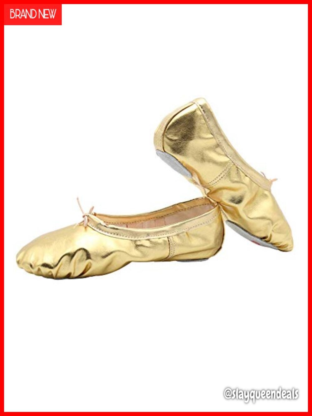 Womens PU Ballet Dance Shoes Split Sole Suede Slippers